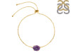 Amethyst Raw Crystal Bracelet With Adjustable Camera Lock AMT-RB-200-CAMERA-LOCK.