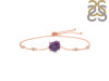 Amethyst Raw Crystal & White Topaz Bracelet With Adjustable Camera Lock AMT-RCYB-2-CAMERA-LOCK