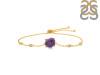 Amethyst Raw Crystal & White Topaz Bracelet With Adjustable Camera Lock AMT-RCYB-2-CAMERA-LOCK