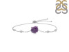 Amethyst Raw Crystal & White Topaz Bracelet With Adjustable Camera Lock AMT-RCYB-2-CAMERA-LOCK