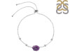 Amethyst Raw Crystal & White Topaz Bracelet With Adjustable Camera Lock AMT-RCYB-2-CAMERA-LOCK