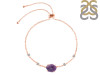 Amethyst Raw Crystal & White Topaz Bracelet With Adjustable Camera Lock AMT-RCYB-2-CAMERA-LOCK