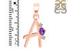 Amethyst & White Topaz Alphabet A Pendant AMT-RDA-1.