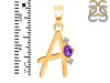 Amethyst & White Topaz Alphabet A Pendant AMT-RDA-1.