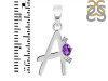 Amethyst & White Topaz Alphabet A Pendant AMT-RDA-1.