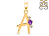 Amethyst & White Topaz Alphabet A Pendant AMT-RDA-1.