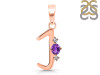 Amethyst & White Topaz Alphabet J Pendant AMT-RDA-10.