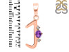 Amethyst & White Topaz Alphabet J Pendant AMT-RDA-10.
