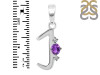 Amethyst & White Topaz Alphabet J Pendant AMT-RDA-10.