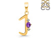 Amethyst & White Topaz Alphabet J Pendant AMT-RDA-10.