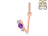 Amethyst & White Topaz Alphabet V Pendant AMT-RDA-100.