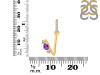 Amethyst & White Topaz Alphabet V Pendant AMT-RDA-100.