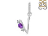 Amethyst & White Topaz Alphabet V Pendant AMT-RDA-100.