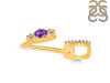 Amethyst & White Topaz Alphabet V Pendant AMT-RDA-100.