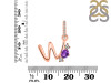 Amethyst & White Topaz Alphabet W Pendant AMT-RDA-101.
