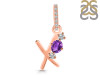 Amethyst & White Topaz Alphabet X Pendant AMT-RDA-102.