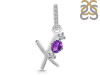 Amethyst & White Topaz Alphabet X Pendant AMT-RDA-102.