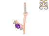 Amethyst & White Topaz Alphabet Y Pendant AMT-RDA-103.