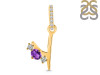 Amethyst & White Topaz Alphabet Y Pendant AMT-RDA-103.