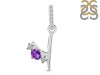 Amethyst & White Topaz Alphabet Y Pendant AMT-RDA-103.