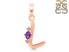 Amethyst & White Topaz Alphabet L Pendant AMT-RDA-12.