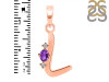 Amethyst & White Topaz Alphabet L Pendant AMT-RDA-12.