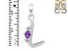 Amethyst & White Topaz Alphabet L Pendant AMT-RDA-12.