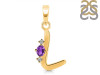Amethyst & White Topaz Alphabet L Pendant AMT-RDA-12.