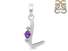 Amethyst & White Topaz Alphabet L Pendant AMT-RDA-12.