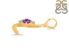 Amethyst & White Topaz Alphabet L Pendant AMT-RDA-12.