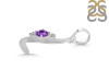Amethyst & White Topaz Alphabet L Pendant AMT-RDA-12.