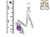 Amethyst & White Topaz Alphabet M Pendant AMT-RDA-13.