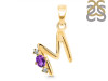 Amethyst & White Topaz Alphabet M Pendant AMT-RDA-13.
