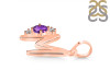 Amethyst & White Topaz Alphabet M Pendant AMT-RDA-13.