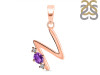 Amethyst & White Topaz Alphabet N Pendant AMT-RDA-14.
