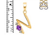 Amethyst & White Topaz Alphabet N Pendant AMT-RDA-14.
