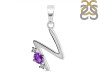Amethyst & White Topaz Alphabet N Pendant AMT-RDA-14.