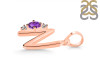Amethyst & White Topaz Alphabet N Pendant AMT-RDA-14.