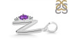 Amethyst & White Topaz Alphabet N Pendant AMT-RDA-14.