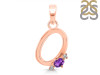 Amethyst & White Topaz Alphabet O Pendant AMT-RDA-15.