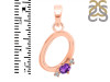 Amethyst & White Topaz Alphabet O Pendant AMT-RDA-15.