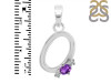 Amethyst & White Topaz Alphabet O Pendant AMT-RDA-15.