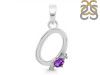 Amethyst & White Topaz Alphabet O Pendant AMT-RDA-15.