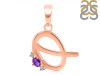 Amethyst & White Topaz Alphabet Q Pendant AMT-RDA-17.