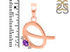 Amethyst & White Topaz Alphabet Q Pendant AMT-RDA-17.