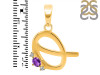 Amethyst & White Topaz Alphabet Q Pendant AMT-RDA-17.