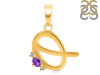 Amethyst & White Topaz Alphabet Q Pendant AMT-RDA-17.