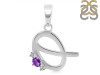 Amethyst & White Topaz Alphabet Q Pendant AMT-RDA-17.
