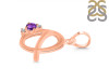 Amethyst & White Topaz Alphabet Q Pendant AMT-RDA-17.