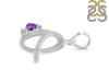 Amethyst & White Topaz Alphabet Q Pendant AMT-RDA-17.